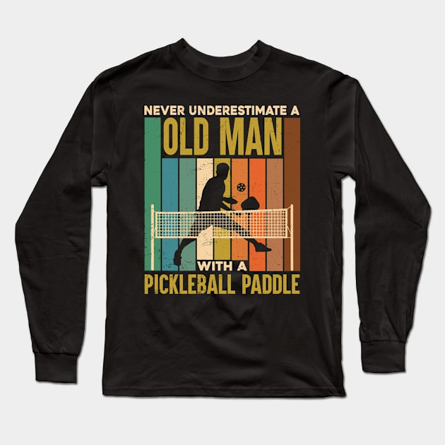 Cool Pickleball Design For Men Grandpa Pickleball Player Long Sleeve T-Shirt by gaustadabhijot